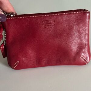 Coach Red Leather Wristlet